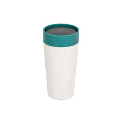 Circular&Co 12oz Cream and Aqua Marine Green reusable cup
