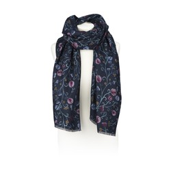 National Trust Cotehele Delft Leaf Silk Scarf_gbp_20
