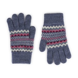 National Trust Fairisle Knit Blue and Pink Gloves_gbp_