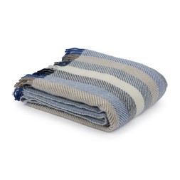 National Trust Fishbone Stripe Blue Throw_gbp_48