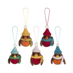 Namaste Hanging Felt Mini Robins, Set of 5_gbp_14