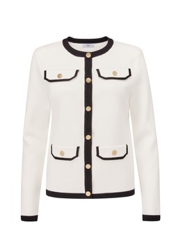 Contrast Trim Cardigan in Cloud £45 (AL11808) Availble from 5th February