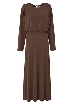 Long Sleeve Jersey Maxi Dress Chocolate £49- (Available from July)