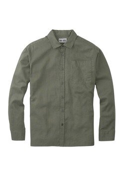 LONG SLEEVE LINEN BLEND SHIRT GREEN DUSK £35