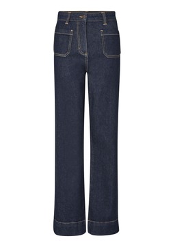 Patch Pocket Flared Jeans Indigo (AC16890) Available from January 9th