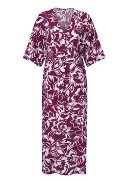 Printed Kimono Maxi Dress Burgundy £48 (AG11013)