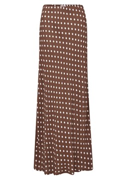 Printed Pull On Maxi Skirt Chocolate Polka Dot £39