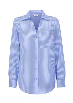 Relaxed Fit Stripe Shirt In French Blue £36(AB12709) Available from January 9th