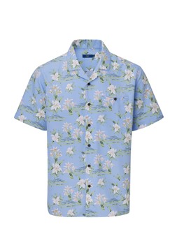 SHORT SLEEVE SUMMER PRINT SOFT TOUCH SHIRT SKY BLUE £26