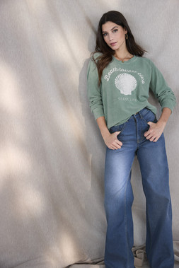 TOWELLING SLOGAN SWEATSHIRT £34