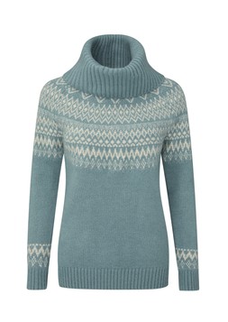 Fair Isle Relaxed Roll Neck Jumper Duck Egg £42 AL11764