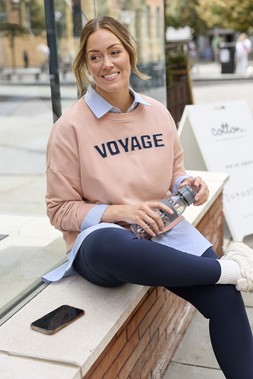 Ladies Slogan Sweatshirt, Pink Blush, £32 - Available from 28th December
