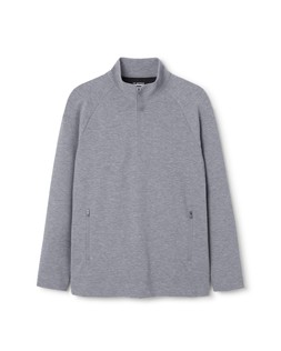 Men's Textured Half Zip Top, Frost Grey, £40- Available from 28th December