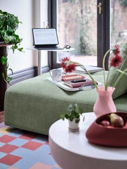 Flex Left Hand Facing Chaise, Power Motion Back, Large Back Cushion in Casual Chenille Seafoam, £999.