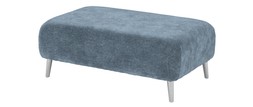 Mayfair Designer Footstool in Mayfair Linen Look Chenille Ocean Blue All Over, &pound;399