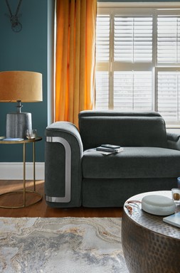 Plaza 2.5 Seater Smart Console Power Recliner in Relaxed Chenille Ink, £2199