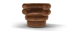 The Fitzrovia Accent Swivel Chair in Luxury Chenille Rust All Over Without Trim, £729