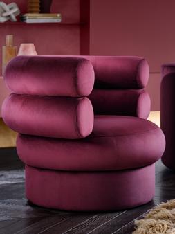 The Fitzrovia Accent Chair in Matt Velvet Wine All Over, &pound;599