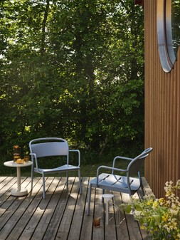 Muuto Linear Steel Outdoor Lounge Armchair - Pale Blue