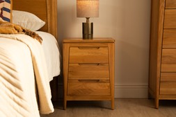 Valencia Oak 3 Drawer Bedside Table - RRP €339 NOW €159
