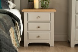 Bellevue Light Grey 3 Drawer Bedside Table - RRP €549 NOW €249