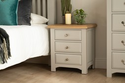Bellevue Light Grey 3 Drawer Bedside Table - RRP €549 NOW €249