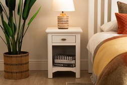 Alaska White 1 Drawer Bedside Table - RRP €279 NOW €129