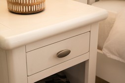 Alaska White 1 Drawer Bedside Table - RRP €279 NOW €129