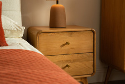 Poe Oak 2 Drawers Bedside Table - RRP €799 NOW €499