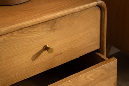 Poe Oak 2 Drawers Bedside Table - RRP €799 NOW €499