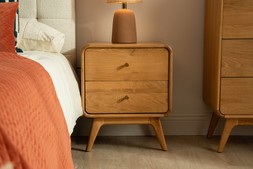 Poe Oak 2 Drawers Bedside Table - RRP €799 NOW €499