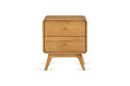 Poe Oak 2 Drawers Bedside Table - RRP €799 NOW €499