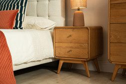 Poe Oak 2 Drawers Bedside Table - RRP €799 NOW €499
