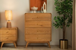 Poe Oak 4 Drawers Chest - RRP €1,699 NOW €1,099