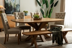 Madrid Oak Dining Table X Leg 2m RRP €2249 Now €1299