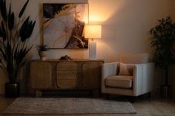 Oslo White Marble Table Lamp - RRP €225 NOW €140