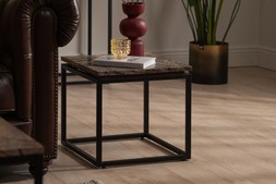 Industrial Side Table Brown Marble RRP €199 NOW €129