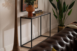 Industrial Console Table Brown Marble RRP €499 NOW €325