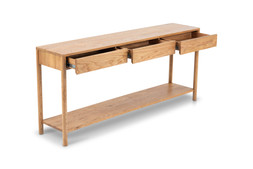 Nordic Solid Oak 3 Drawer Console Table - RRP €1,499 NOW €899