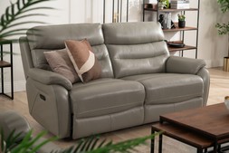 Pearson Grey Leather 3 Seater Electric Recliner Sofa RRP €3,399 NOW €1,749