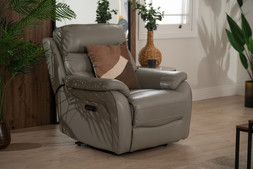Pearson Grey Leather Armchair Electric Recliner RRP €1,999 NOW €999