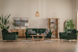 The Oliver Green Fabric 3 Seater Sofa RRP €2399 NOW €1299