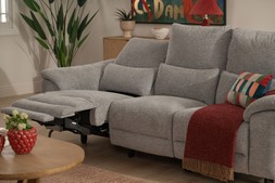 Oliveira Grey Fabric Electric 3 Seater Sofa with Head Tilt RRP €3199 NOW €1899