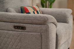 Oliveira Grey Fabric Armchair Electric Recliner with Head Tilt RRP €1949 NOW €1099