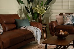 Bianca Brown Leather 3 Seater Sofa RRP €2,499 Now €1,399