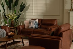 Bianca Brown Leather 2 Seater Sofa RRP €2,099 Now €1,299