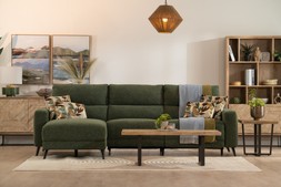 Reno Green Fabric LHF Electric Recliner with Sliding Chaise Sofa - RRP €3999 NOW €2299