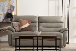 Pearson Grey Leather 3 Seater Electric Recliner Sofa RRP €3199 (NOW €1549)