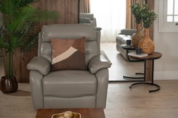 Pearson Grey Leather Armchair Electric Recliner - RRP €1999 (NOW €999)