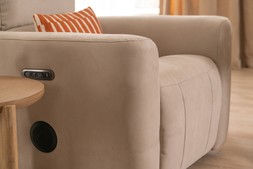 Savoy Cream Fabric Armchair Electric Recliner with Bluetooth Speakers - RRP €2249 NOW €1299
